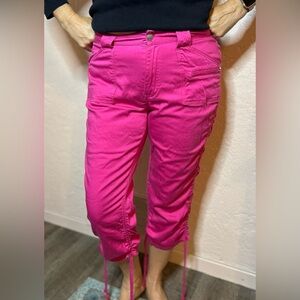Vintage Vibrant Pink Bugle Boy Casual Capri Pants